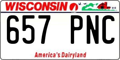 WI license plate 657PNC