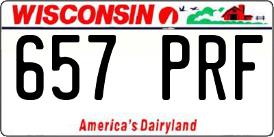 WI license plate 657PRF