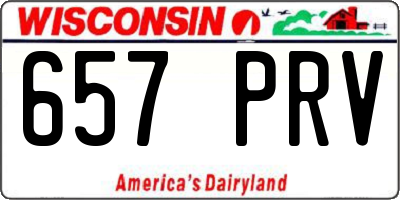 WI license plate 657PRV