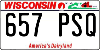 WI license plate 657PSQ