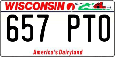 WI license plate 657PTO
