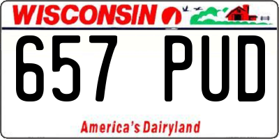 WI license plate 657PUD