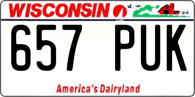 WI license plate 657PUK