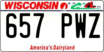 WI license plate 657PWZ