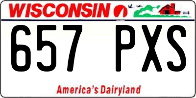 WI license plate 657PXS