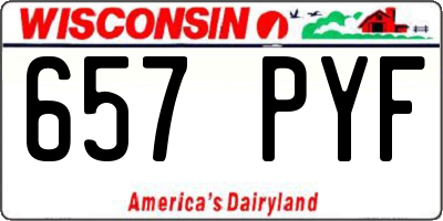 WI license plate 657PYF