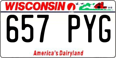 WI license plate 657PYG