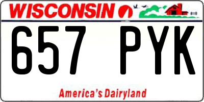 WI license plate 657PYK