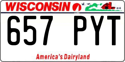 WI license plate 657PYT