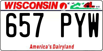 WI license plate 657PYW