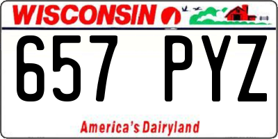 WI license plate 657PYZ