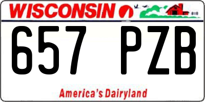 WI license plate 657PZB