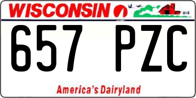 WI license plate 657PZC