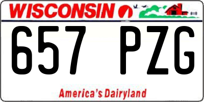 WI license plate 657PZG