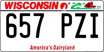 WI license plate 657PZI