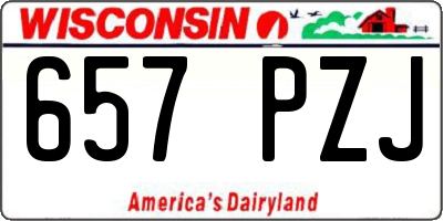 WI license plate 657PZJ
