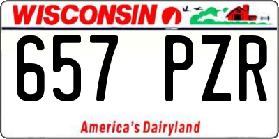 WI license plate 657PZR