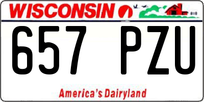 WI license plate 657PZU