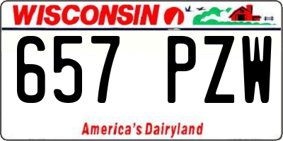 WI license plate 657PZW