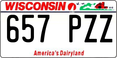 WI license plate 657PZZ