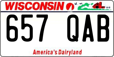 WI license plate 657QAB