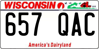 WI license plate 657QAC