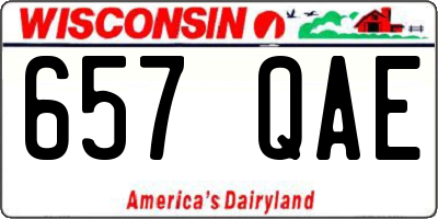 WI license plate 657QAE
