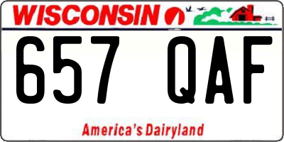 WI license plate 657QAF