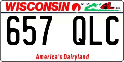 WI license plate 657QLC