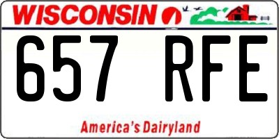 WI license plate 657RFE