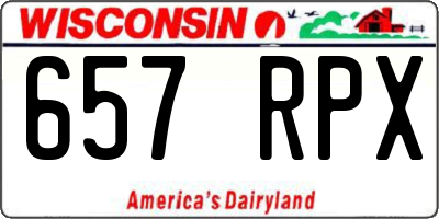 WI license plate 657RPX