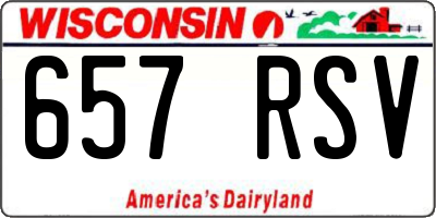 WI license plate 657RSV