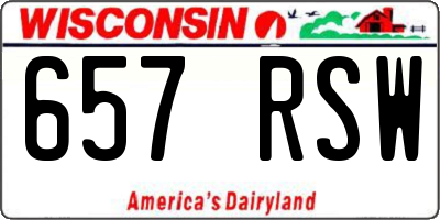 WI license plate 657RSW
