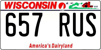 WI license plate 657RUS