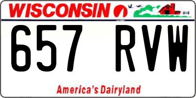 WI license plate 657RVW