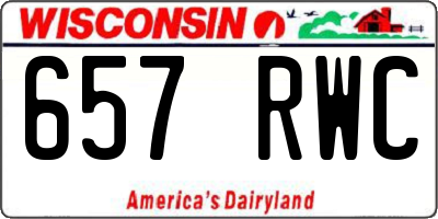 WI license plate 657RWC