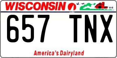 WI license plate 657TNX