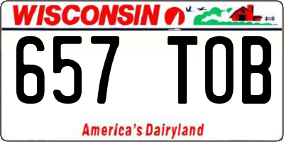 WI license plate 657TOB