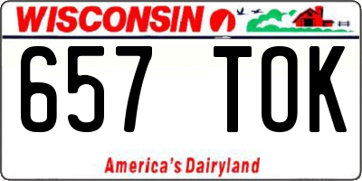 WI license plate 657TOK