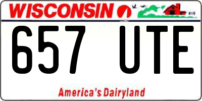 WI license plate 657UTE