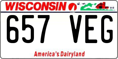 WI license plate 657VEG