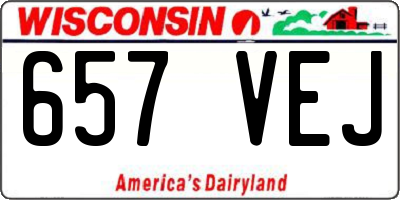 WI license plate 657VEJ