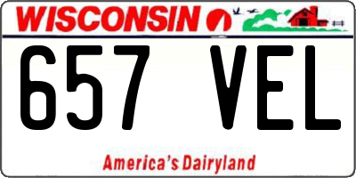WI license plate 657VEL