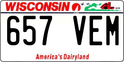 WI license plate 657VEM