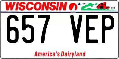 WI license plate 657VEP