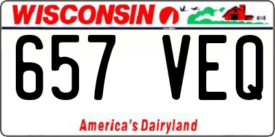 WI license plate 657VEQ