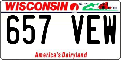 WI license plate 657VEW