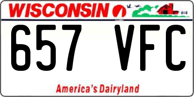 WI license plate 657VFC