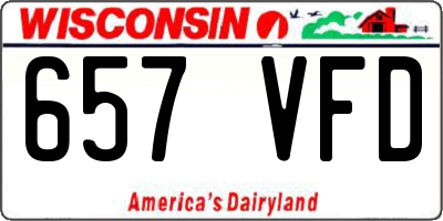 WI license plate 657VFD