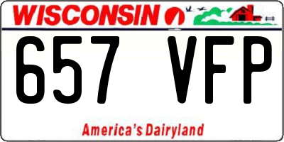 WI license plate 657VFP